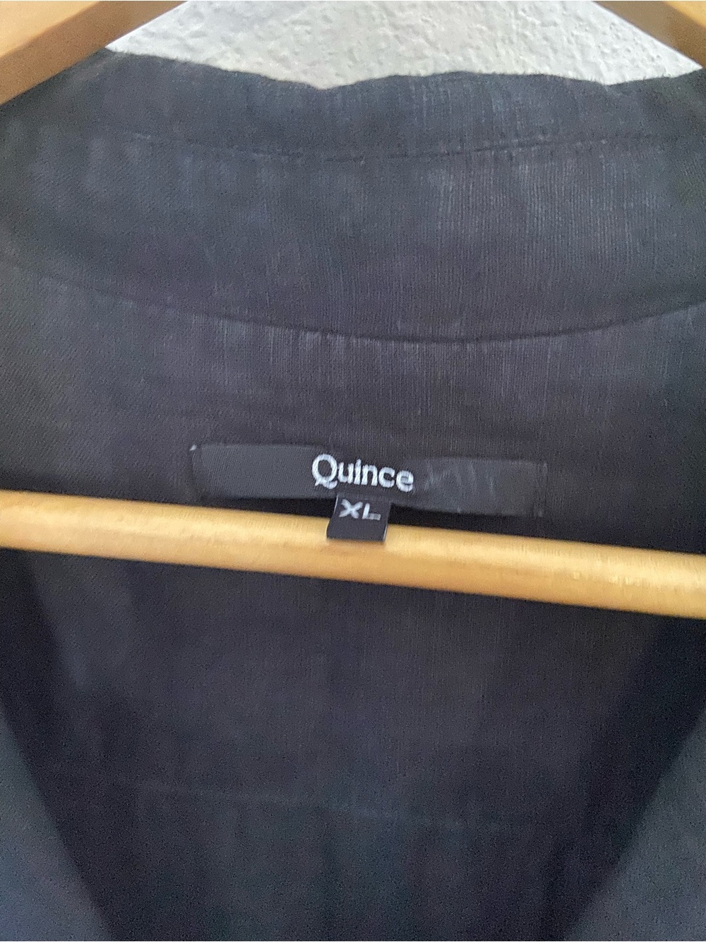 Quince Black Linen Button-Front Midi Dress Side Pockets - Picture 5 of 10
